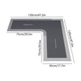 thumbnail image 3 of L Shaped Kitchen Mat, Non-Slip Absorbent Floor Rug for Sink Counter, Corner Bathroom Mat with Memory Foam Cushion, Gray, by Zovey, 3 of 6