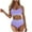 Purple, variant on Youyipin Womens Swimsuits 2 Piece Women'S High Waisted Bikini Ribbed Swimsuit High Cut Color Block Adjustable Straps Bathing Suit Beach Vacation Clothes For Women
