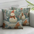 thumbnail image 3 of Acheng Throw Pillow Covers Forest Animals Winter Woodland Repetitive Deer Fox Bird Chalet Flowers Ski On Light Decorative Square Pillowcases Cushion Cover  22x22in, 3 of 7
