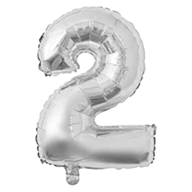 Advancent 32 pulgadas número globo decorativo papel de aluminio globo cumpleaños boda fiesta vacaciones regalo decoración tipo 7 Kits de decoración para fiestas plata dos