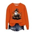 thumbnail image 2 of Inverlee Womens Halloween Sweatshirts Funny Pumpkin Ghost Print T-shirt Stretch Round Neck Sweatshirt Long Sleeve Dressy Casual Pullover Tops Halloween Party Supplies, 2 of 6