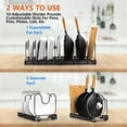 thumbnail image 5 of Expandable Pot and Pan Organizer Rack, 10 Dividers Adjustable Pan Lid Organizer Rack Holder Kitchen Pot and Pan Organizer for Cabinet Pantry Bakeware Holder Organization and Storage, 5 of 7