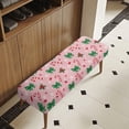 thumbnail image 3 of Yuyamidu Pink Christmas Bench Cover for Dining Table Non Slip Removable Bench Slipcover with Elastic Edge Breathable Rectangle Seat Protector Gift for Friends, 3 of 8