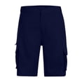 thumbnail image 4 of TQWQT Bermuda Cargo Shorts for Men Big and Tall Casual Elastic Waist Knee Length Work Shorts with 6 Pockets Navy 4XL, 4 of 5