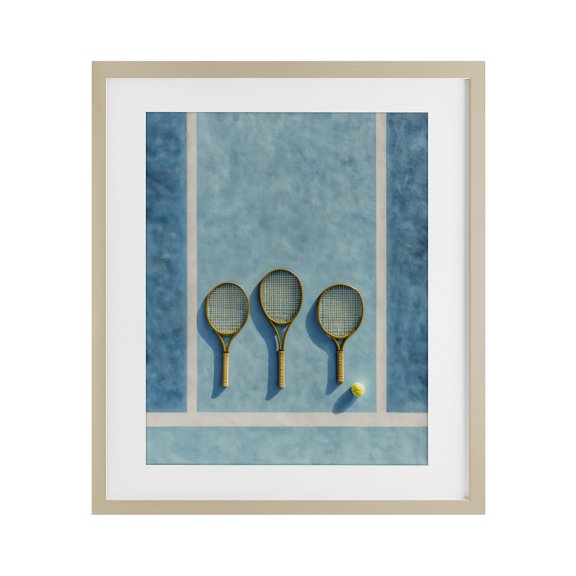 Stupell Industries Contemporary Tennis Racket Trio Birch Framed Print Under Glass, 13 x 16, by Franklyn Gregory