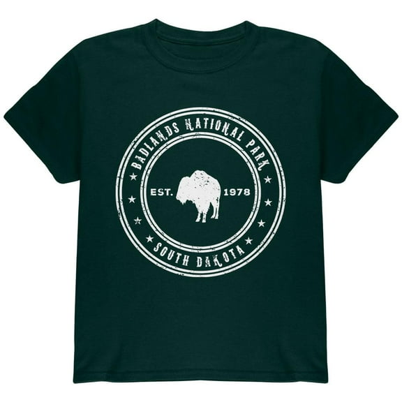 Badlands National Park Youth T Shirt Forest Green YMD