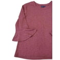 thumbnail image 2 of Womens Burgundy Wine Ruffled Sleeve Dressy Shirt Top T-shirt L, 2 of 2