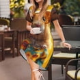 thumbnail image 3 of Lsque Hawaiian Style Guinea Pig Print Women's Casual Dress T-Shirt Summer Short Sleeve Scoop Neck Swing Dresses, 3 of 6