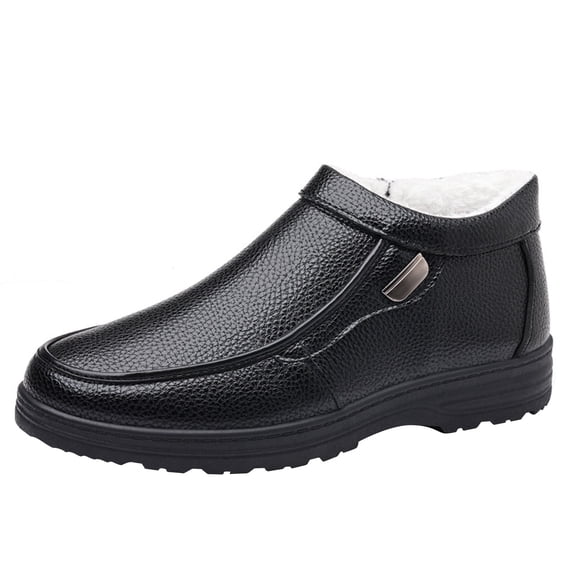 NOKIO Men'S Plush-Lined Frost-Resistant Boots Men's Snow Boots Fashion Casual Sneakers Breathable Flat Bottom Casual Shoes Winter Padded Warm Men's Boots Men'S Fur-Lined Casual Boots