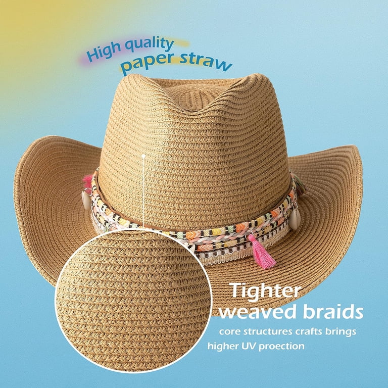 Women\'s Tan Straw Hat with Beaded Trim Women main image 2