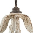 thumbnail image 2 of 20 Inch 4 Light Wood Chandelier, Classic Candelabra Style, Vintage, White, Saltoro Sherpi, 2 of 5