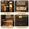 thumbnail image 4 of Homieasy 87.2" Freestanding Closet Organizer System - Modular L-Shaped Design,Reversible, 6 Drawers & 4 Hanging Rods, 2000+ LBS Capacity,3 Sets,Black, 4 of 8