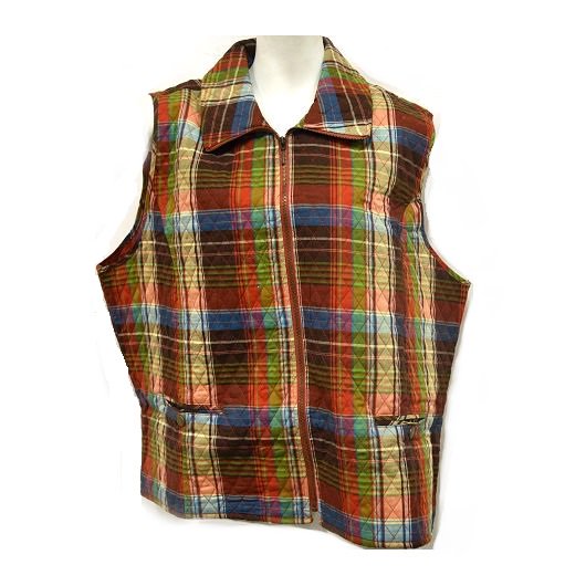 Southern Lady Southern Lady Women's Quilted Plaid Vest in MultiColor