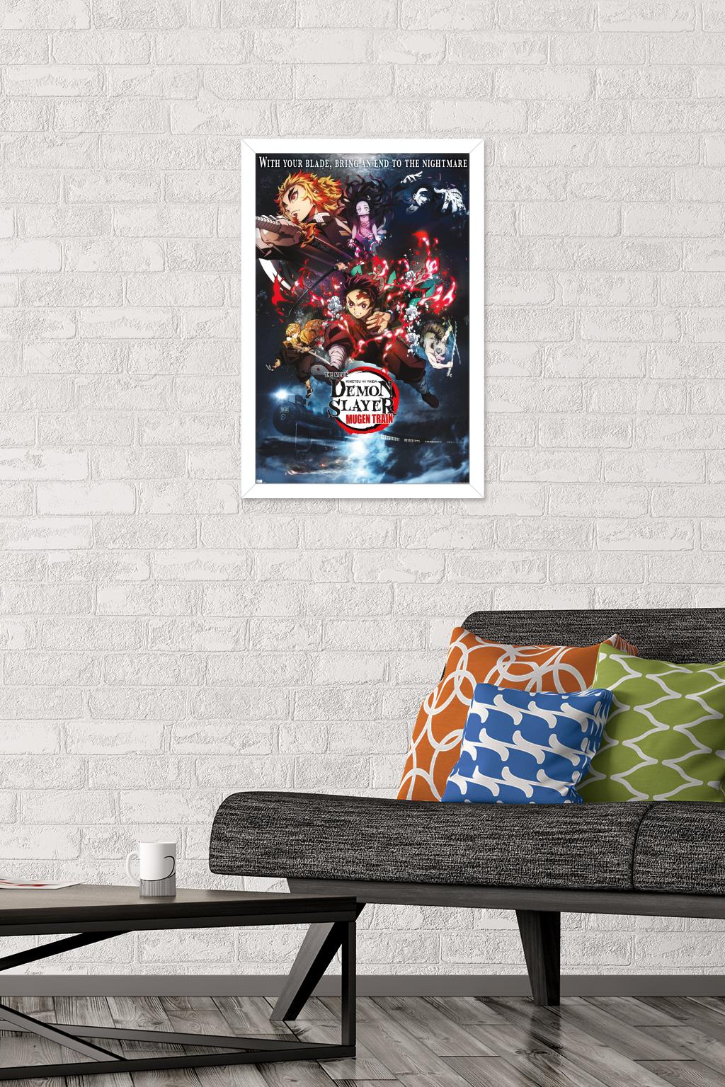 Demon Slayer: Mugen Train - Collage One Sheet Wall Poster, 14.725" x 22.375" Framed