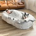 thumbnail image 2 of Human Dog Kennel Plush Round Pet Kennel Dog Bed Winter Warm Sponge Dog Pads Pet Supplies Pet Mattresses ShopWise Round, 2 of 12