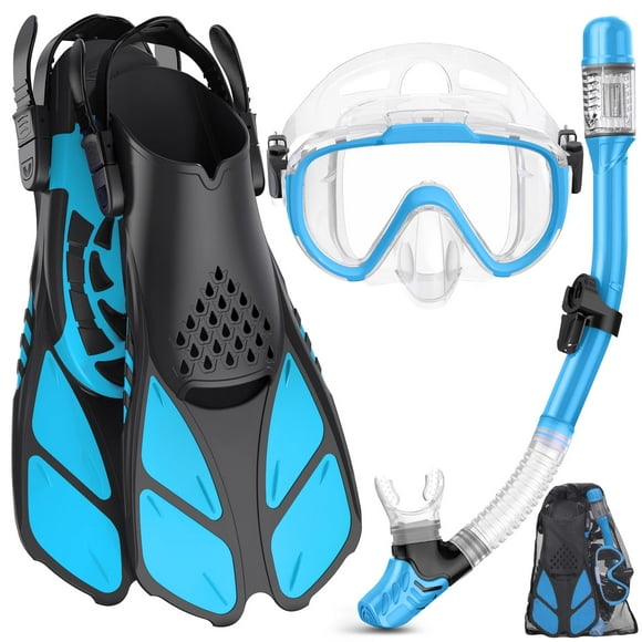 Set de snorkel Ubekezele 4 en 1 para adultos con bolsa de viaje