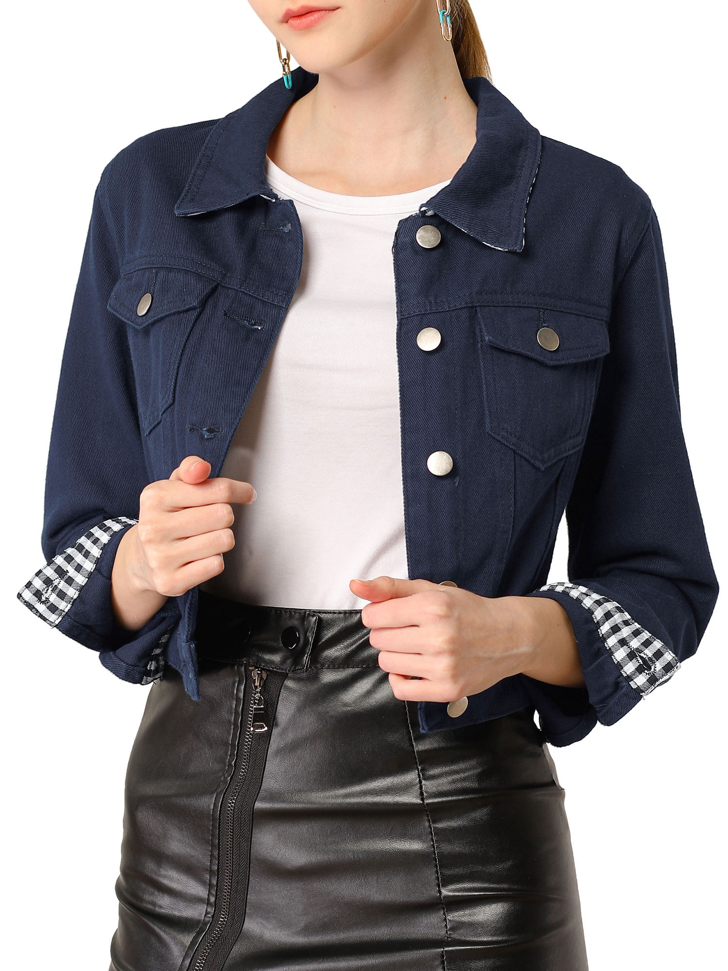 Cropped Basic Denim Jean Jacket 