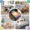 thumbnail image 4 of Colorful Tie Dye Burst Pattern Rectangle Tablecloth 60"x84",Waterproof Polyester Rectangle Table Cloth, Wipeable Spillproof Polyester Tablecloth for Dining, Camping, Indoor and Outdoor, 4 of 5