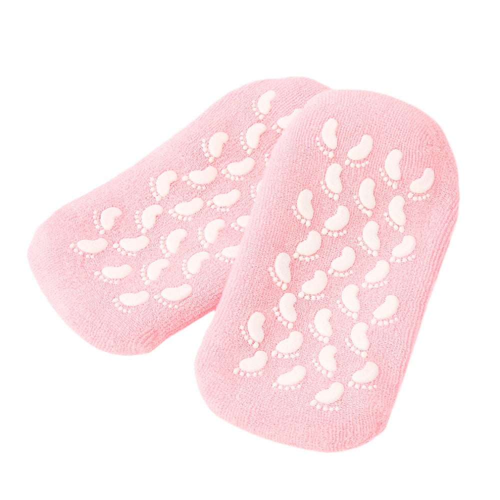 Unisex Pure Moisturising Soft Pink/Blue Gel Socks Foot Spa Anti-Slip One Size 