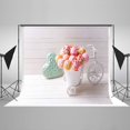 thumbnail image 1 of EREHome Polyester Fabric 7x5ft White Board Ice Cream Green Heart Bassinet Photography Backdrop Photo Booth Background, 1 of 2