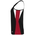 thumbnail image 4 of Holloway Sportswear L Womens Vertical Singlet Black/Scarlet/White 221340, 4 of 4
