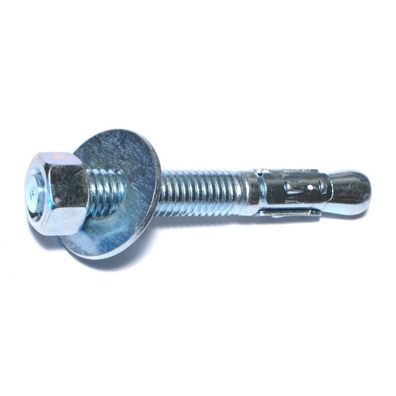 1/2" x 3-3/4" Zinc Plated Steel Concrete Wedge Stud Anchor Bolts WAS-093