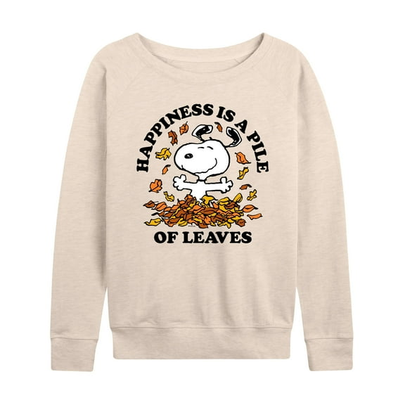 Peanuts - Happiness Is A Pile Of Leaves - Women's Lightweight French Terry Long Sleeve Shirt