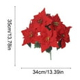 thumbnail image 2 of Tahtuvzn Christmas Decorations Home Decor Count 5pcs Decoration Holiday Products Flannel 5-fork Bouquet Simulation Flower Poinsettia Ornament, Gifts for Sisters, Red, 2 of 6