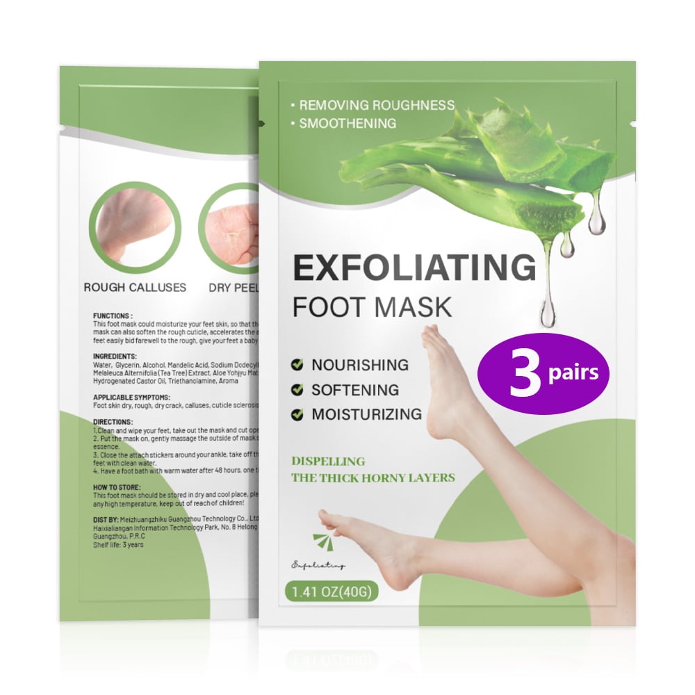Foot Mask for Dry Cracked Feet(3 Pair) Exfoliating Feet Mask with