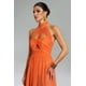 thumbnail image 5 of Vestido Bella Barnett Rivka, cuello halter, malla torcida, maxi naranja, 5 of 10