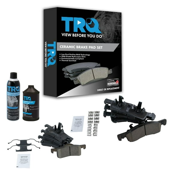 TRQ Front Rear Ceramic Brake Pad Kit w/Chemicals for Expedition Navigator BFA15286 Fits select: 2003-2006 FORD EXPEDITION, 2003-2006 LINCOLN NAVIGATOR