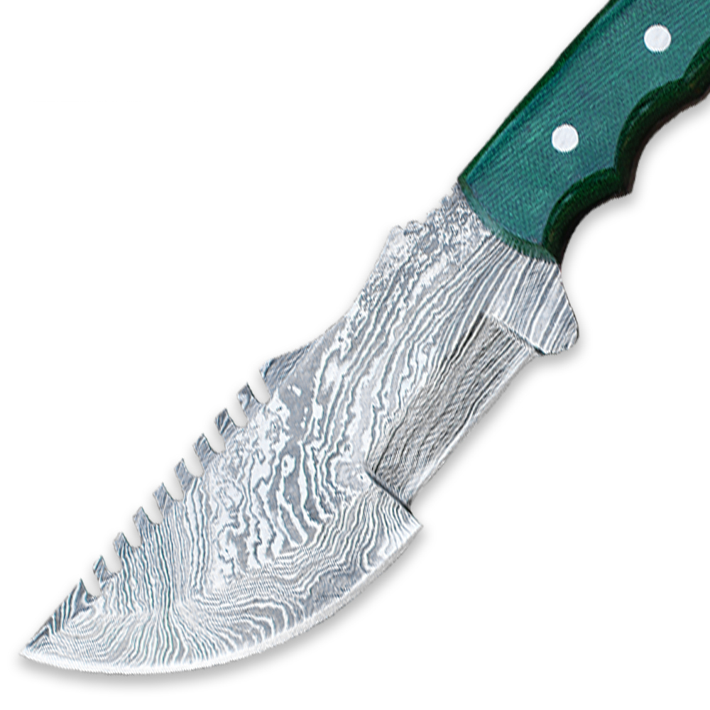 Tracker® Custom Handmade Damascus Steel Tracker Knife with Leather Sheath