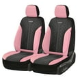 thumbnail image 3 of Coverado Car Seat Covers Full Set, Luxury Faux Leather Seat Protectors, Universal Fit for Cars, SUVs, Trucks-Black&Pink, 3 of 8
