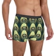 thumbnail image 4 of Salouo Peacock Gold Feather Print Men's Boxer Briefs,Breathable Underwear Elastic Waistband Briefs for Men -Large, 4 of 8
