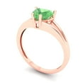 thumbnail image 2 of 1 ct Heart Cut Simulated Green Diamond Solitaire 18K Rose Gold Womens Engagement Ring, 2 of 5
