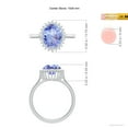 thumbnail image 4 of ANGARA Natural Classic Oval 2.9 ct Tanzanite Floral Halo Ring in 14K White Gold for Women (Size-10x8mm) | December Birthstone, Birthday, Anniversary, Jewelry Gift for Women | Natural Tanzanite Ring, 4 of 9