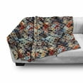 thumbnail image 3 of Modern Soft Flannel Fleece Throw Blanket, Geometric Retro Design Background with Paisley Spots Like Artwork Print, Cozy Plush for Indoor and Outdoor Use, 50" x 70", Multicolor, by Ambesonne, 3 of 6