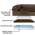thumbnail image 4 of FurHaven Pet Products Plush & Velvet Deluxe Chaise Lounge Cooling Gel Memory Foam Sofa Pet Bed for Dogs & Cats - Sable Brown, Jumbo, 4 of 12