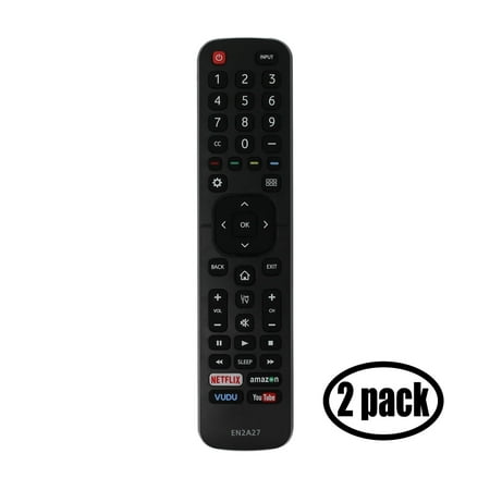 2 Pack Replacement Hisense EN2A27 TV Remote Control for Hisense ERF6B11 Television