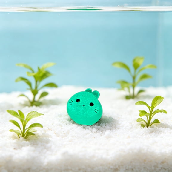 Tuvgenk Glow in Dark Mini Seal Aquarium Decor, Luminous Fish Tank Ornament Night Light, Cute Floating Seal Statue for Bettas Shrimp Tank, 0.7 Inch