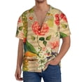 thumbnail image 2 of Picia Vintage Bird Men's Linen Shirts Short Sleeve Cuban Beach Shirts Casual Shirts Button Down Shirt for Men Beach Summer Wedding Shirt-XX-Large, 2 of 7