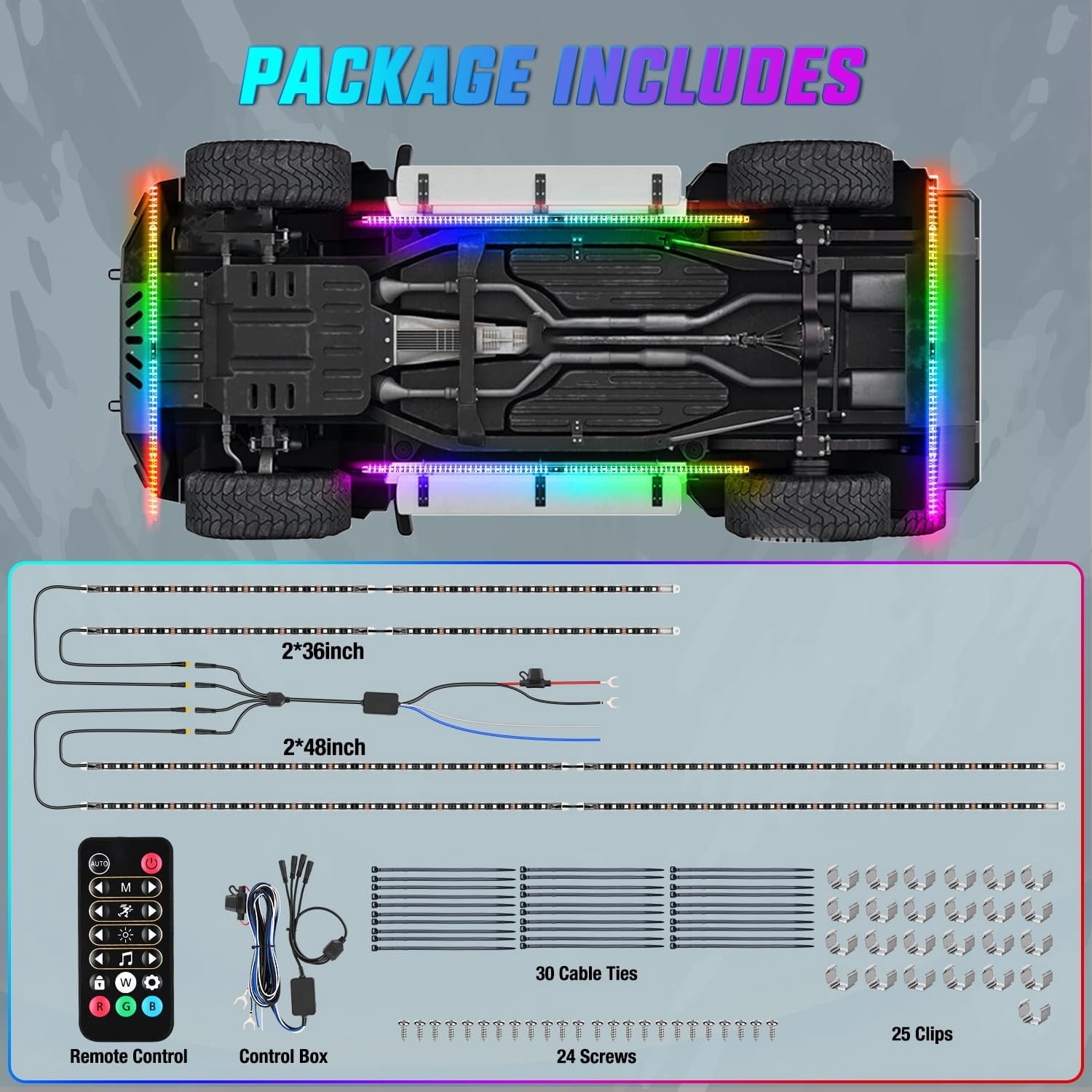 Nilight 8Pcs Aluminum Underglow Neon Accent Strip Lights 396 LEDs Dream Color Door Assist Multi Modes Sound Active Function Music with APP, Remote Control Underbody Light for Car Truck RV