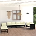 thumbnail image 1 of vidaXL 10 Piece Garden Lounge Set with Cushions Poly Rattan Black, 1 of 5