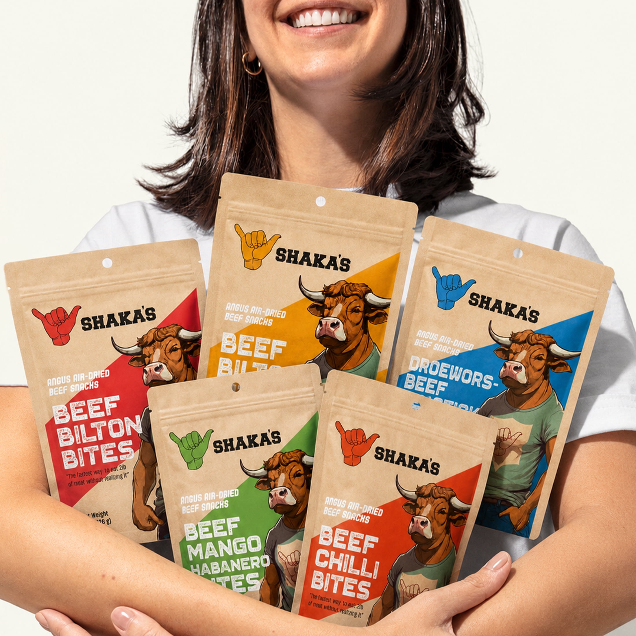SHAKA'S Angus Air-Dried Beef Snacks Biltong 8 0z - Bundle