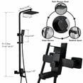 thumbnail image 4 of Matte Black Shower Faucet System Bathroom Rainfall Head Combo with Handle Spray, 4 of 9
