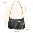 thumbnail image 3 of Womens Chain Shoulder Bag Black and Golden Marble Classic Tote Handbags Fashion Clutch Hobo Purse with Zipper for Travel Casual, 3 of 7