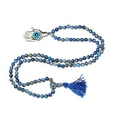 Mogul Evil Eye Buddhist Yoga Beads Lapiz Lazuli Japa mala 108+1 Necklace