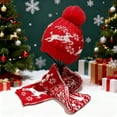 thumbnail image 2 of Christmas Knitted Beanie Scarf Set for Women 2 Piece Fuzzy Lined Plush Pom Skull Hat and Long Scarf Winter Thermal Sets, 2 of 5