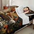 thumbnail image 4 of Erosebridal Fox Queen Sheets, Dark Botanical Queen Sheet Sets, 4 Pieces 1 Flat Sheet 1 Fitted Sheet and 2 Pillowcases, 4 of 6