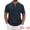 Navy Blue, variant on DARING DIVA Men's Textured Zip Up Ribbed Hem Short Sleeve Golf Polo Shirts S White